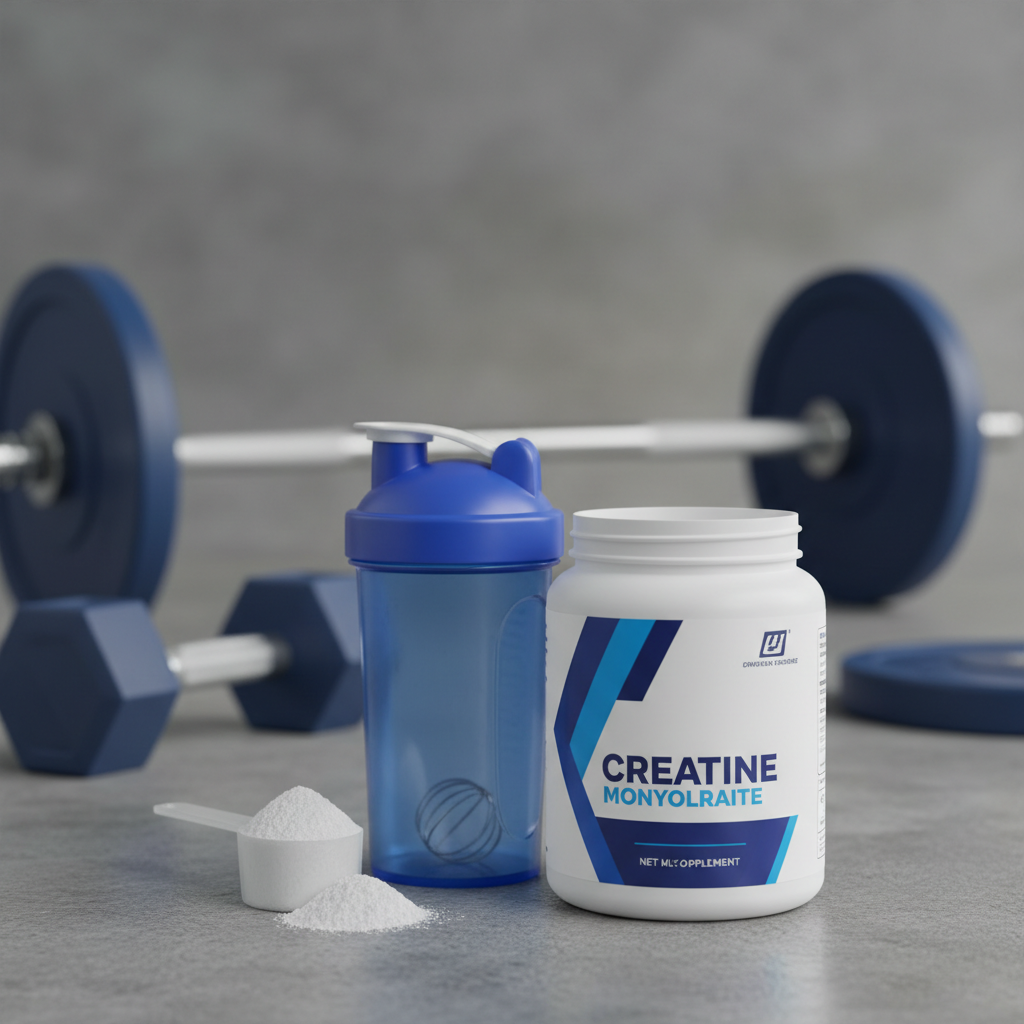 Supful Creatine Monohydrate scoop and shaker bottle